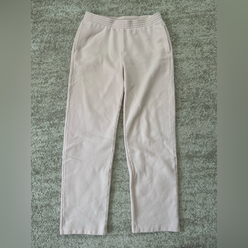 TNA Cozy Fleece Boyfriend Sweatpants in Blush Pink